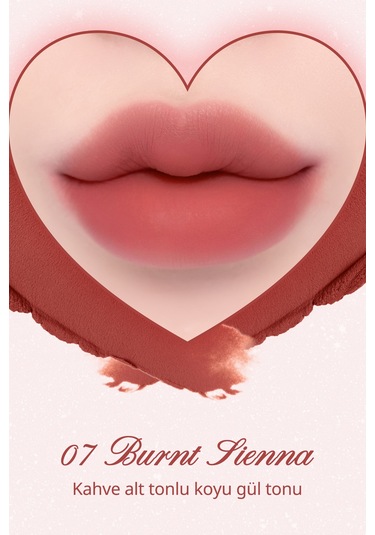 Dasique Kalp Tasarımlı Yoğun Pigmentli Köpük Yapılı Kadife Bitiş Sunan Ruj Souffle Color Pot 07 Burnt Sienna 07 Burnt Sienna