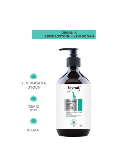 Sirenol Organik Bebek Losyonu - Yenidoğan 250 Ml