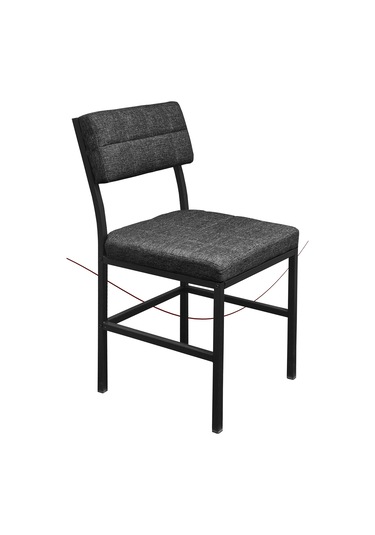 Nemeron İkon Mutfak Sandalyesi Keten Kumaş Metal Sandalye Silinebilir Kafe Salon Sandalyesi - Füme Füme