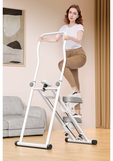 Robo Katlanabilir Dikey Tırmanma Egzersiz Aleti Yeni Versiyon Beyaz