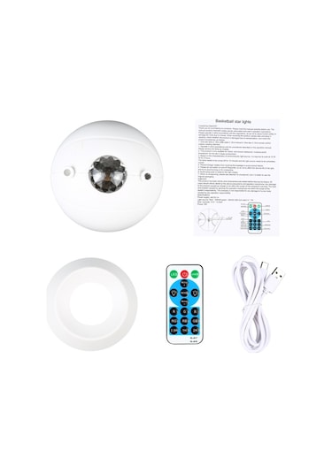 Sones 5w Usb-c / Tip-c Güç Kaynağı Uzaktan Kumanda Basketbol Şekli Renkli Nebula Lazer Projeksiyon Lambası Tabanlı Led Atmosfer Gece Lambası Çok Renkli