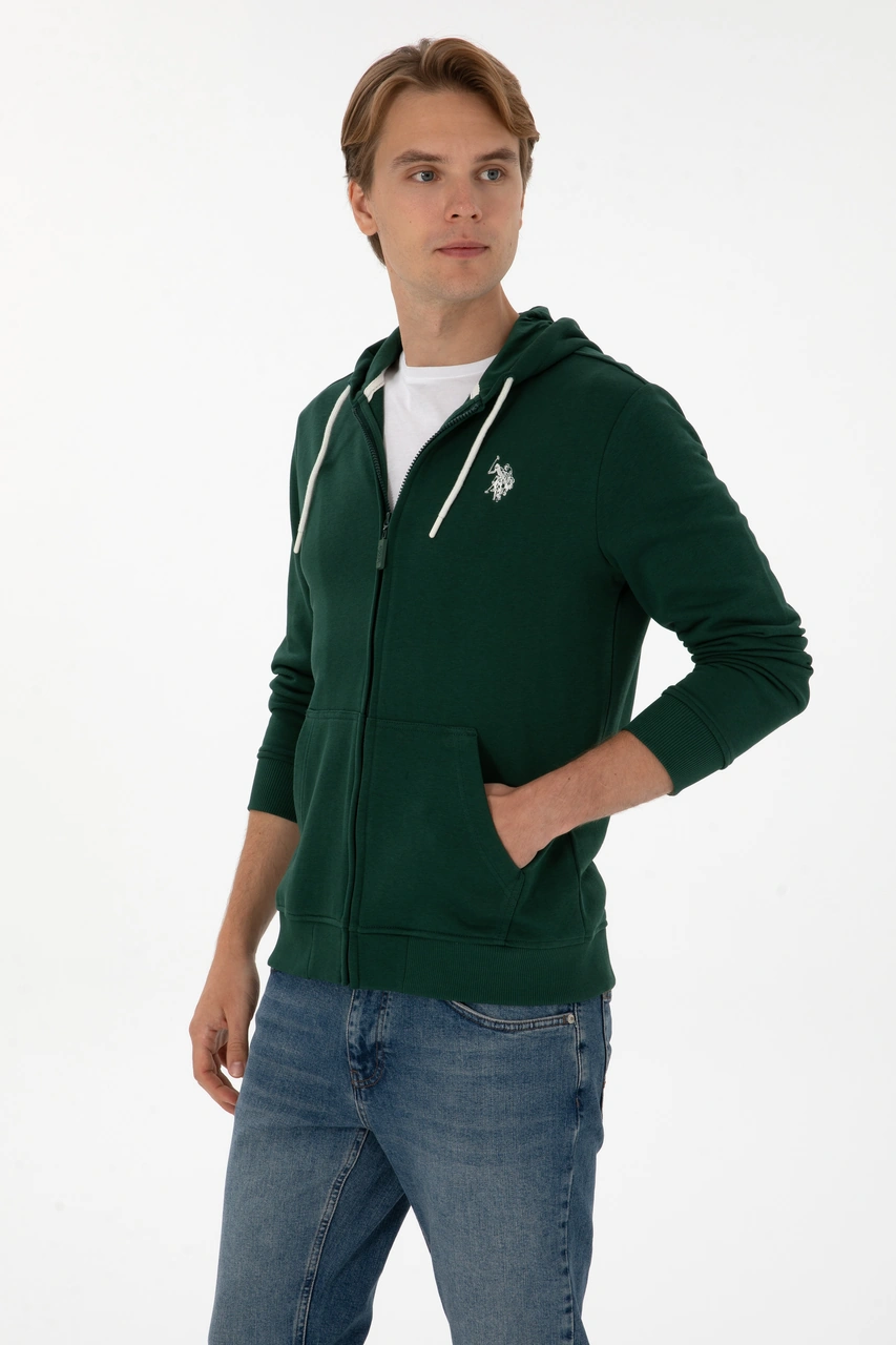 U.s. Polo Assn. Erkek Koyu Yeşil Hırka Örme 50313748-vr079 Koyu Yesıl
