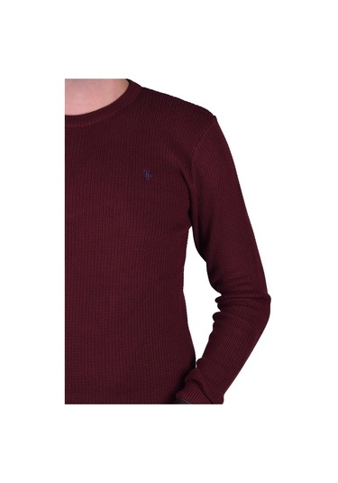 Erkek Bordo Bisiklet Yaka Kazak, Ot-Kzk-20004 Bordo