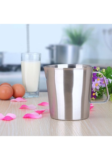 Geeroyoo Paslanmaz Çelik Çok Amaçlı Süt Köpürtme Ve Ölçüm Kabı - 1000ml Diğer