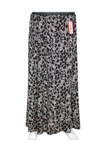 Hesna Kadın Betül 8 Parça Lastikli Astarsız Siyah Etek Desen 51 Siyah