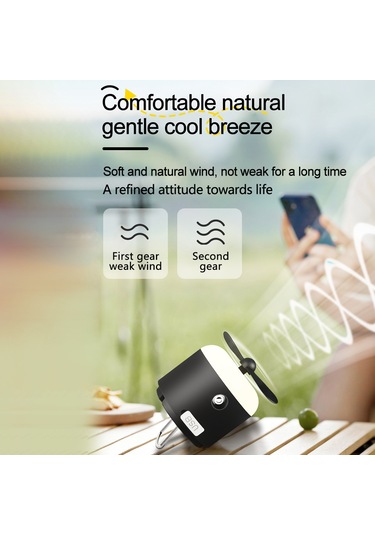 Mufunye Kamp Feneri Usb Şarjlı, Dört Aydınlatma Modu, İki Hızlı Fan, Ultrasesli Buhar Ve Rovar Kovucu, Taşınabilir Güneş Enerjisi Lambası Beyaz Çok Renkli