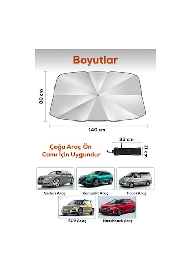 Carmind Şemsiye Araç Ön Cam Güneşliği