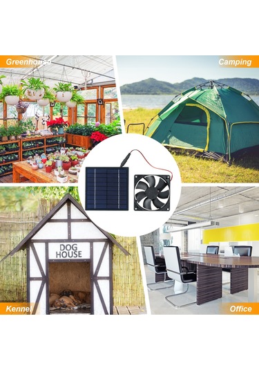 Vkemall Evcil Hayvan Soğutucu Solar Fan Seti - Ip65 Su Geçirmez, Taşınabilir Ve Kolay Kurulum