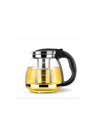 Yaleker Şeffaf Cam Demlik - 1500ml Isıya Dayanıklı Çiçek Çayı Demleme Sürahisi Çok Renkli