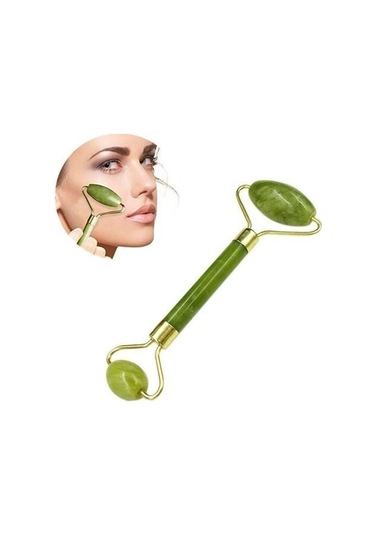 9043846271952 - Buffer Özel Süngerli Kutusunda Kırılmaz Çift Taraflı 2li Cilt Yüz Masaj Aleti Jade Roller Yeşim Taş