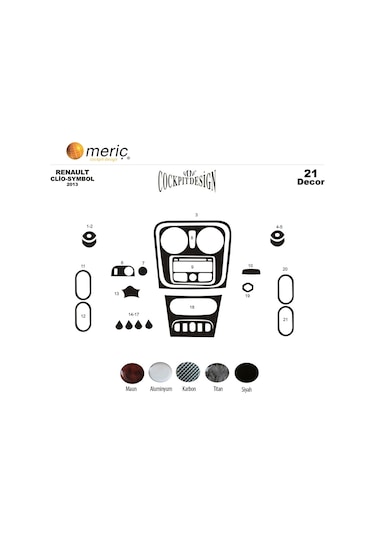 Meriç Renault Clio Symbol Ön Torpido Kaplama 21 Parça 2012-2019 (530157894)
