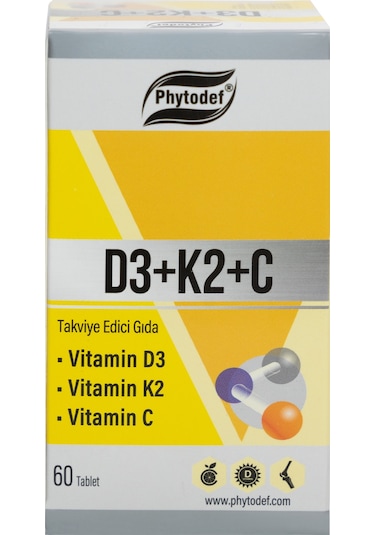 Phytodef D3 + K2 + C Vitamin 60 Tablet