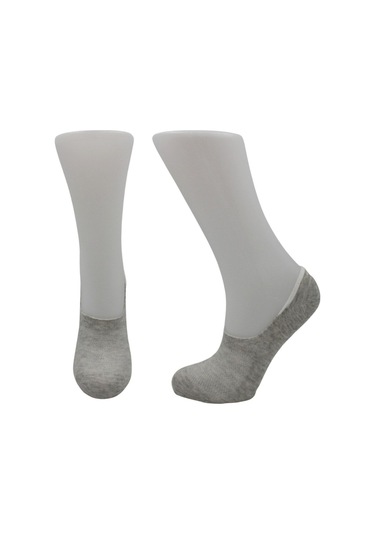 Kadın Babet Çok Renkli Çorap Pamuklu Görünmez Kaydırmaz Topuk Silikonlu 6'lı Paket Pirinç Örgü Çok Renkli