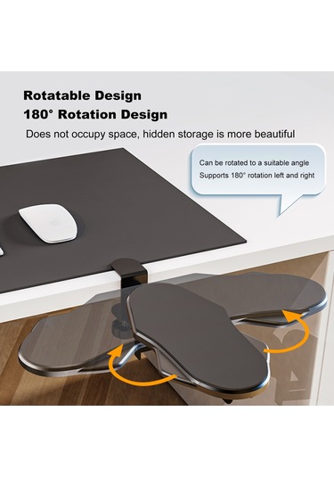 Vkemall 180 Dönebilir Katlanabilir Ergonomik Masa Kolçak Destek Rafı - Ofis Ve Ev İçin