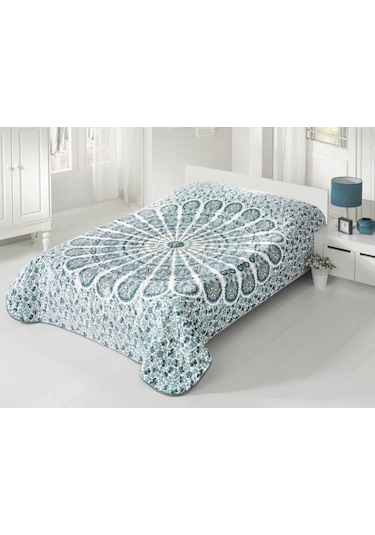 Sarar Çift Kişilik Battaniye 4 Kg Süper Soft 200 X 240 Mandala Yeşil