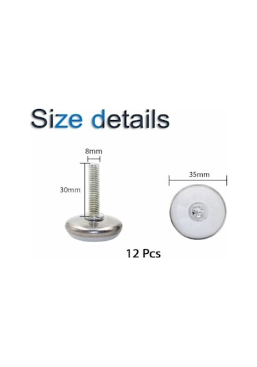 Mufunye 12 Paket M8 25mm Ayarlanabilir Mobilya Şimleri Dişli Şaft T-somunlu Masa Ve Sandalyeler İçin Beyaz Tabanlı