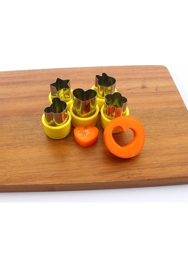 Sebze Meyve Kesici Kalıp 5 Şekil Kalıp Dilimleme Gıda Dekoratör Mutfak Aracı Üst