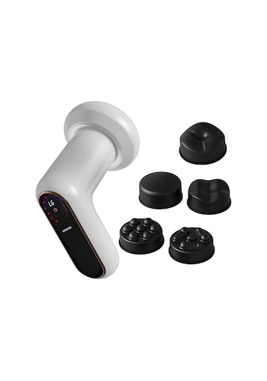 Suntek Mini Masaj Makinesi 5 Başlığı El Tipi Aleti Kol Vücut Beyaz