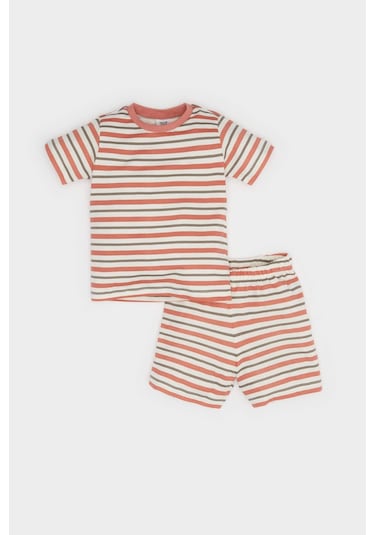 DeFacto Erkek Bebek 4'lü Pijama Takımı Kısa Kollu Penye Üst Beli Lastikli Şort E1188A525HSER98
