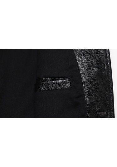 Vashion Hakiki Deri Siyah Yelek