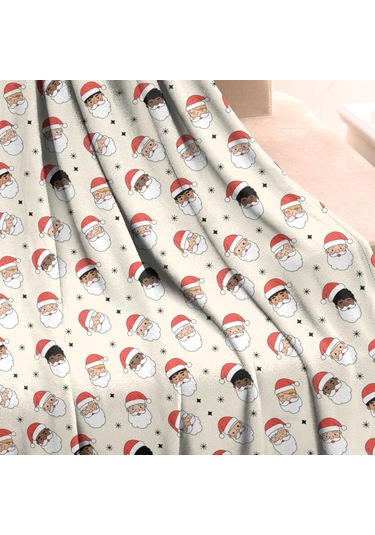Noel Desenli 50x60 İnç Polar Battaniye, Yumuşak, Hafif Ve Kalın, Erkek, Kadın Ve Çocuk İçin Noel Çok Etnik Baba Noel