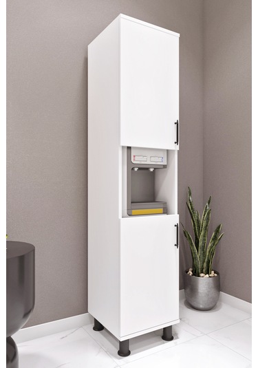 Ases Mobilya Esl0165 Çok Amaçlı Dolap Sebil Dolabı Mutfak Beyaz Beyaz