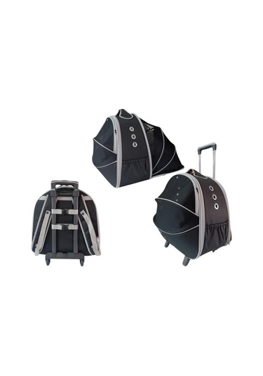 La Vista Grand Paris Tekerlekli Genişletilebilen Kedi, Küçük Köpek Taşıma Çantası Siyah 40-40-50cm