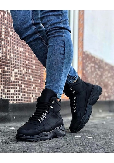 Wagoon Wg07 Kömür Renk Uzun Bağcıklı Bot Çok Renkli