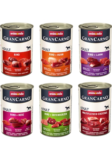 Animonda Gran Carno 6 Çeşit Karma Köpek Konserve 400 G X 6 Adet