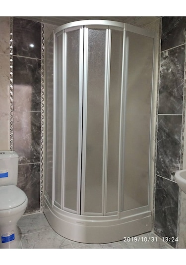 Mika Plastik Camlı Duşakabin + Oval Duşteknesi Nd300 Beyaz