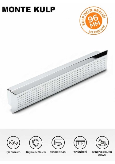 Lüks Monte 96 Mm Mobilya Çekmece Dolap Yatak Odası Şifonyer Genç Ve Çocuk Odası Kulpu Krom