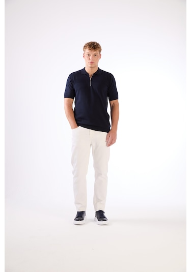 Dufy Lacivert Örgü Erkek Triko - Slim Fit Lacivert
