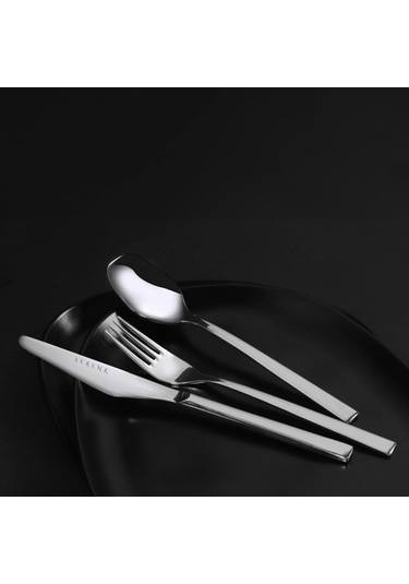 Serenk New York Çelik Çatal Kaşık Bıçak Takımı 18 Parça Gümüş