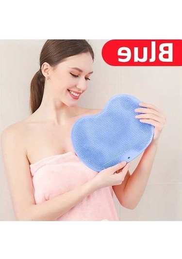 Trendooze Sunshine022 Mavi Wongırl Silikon Banyo Masaj Pedi, Yumuşak Kaymaz Ayak Ve Sırt Peeling Fırçası