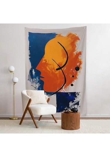 Yağlıboya Görünümlü Soyut İnsan Silüeti Duvar Örtüsü-7650