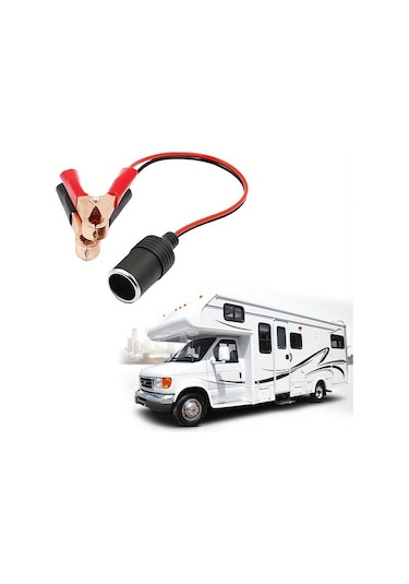 Chuangyinshop 12v 50a Rv Uzatma Kablosu Akü Kelepçeli Araç Soket Adaptörü 1 Adet