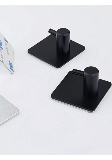 Vesalka Dla Polotenec Banyo Havluları İçin Duvara Monte Kendinden Yapışkanlık Kancalar 4 Adet 227427863 Siyah