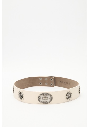 Desen Tokalı Korse Kemer Ekru Ss25kmr00006-02 Ekru