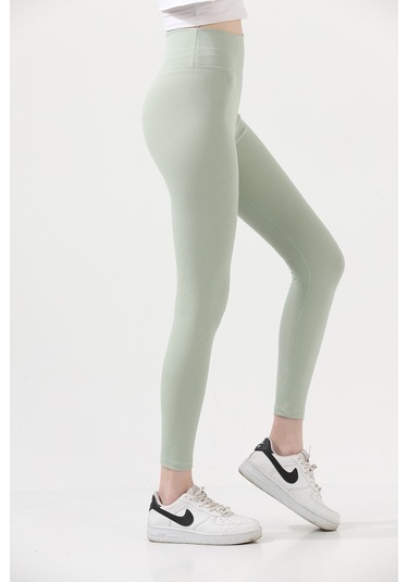 Kadın Fitilli Yüksek Bel Toparlayıcı Tayt Mint Kadın Fitilli Yüksek Bel Toparlayıcı Tayt Mint