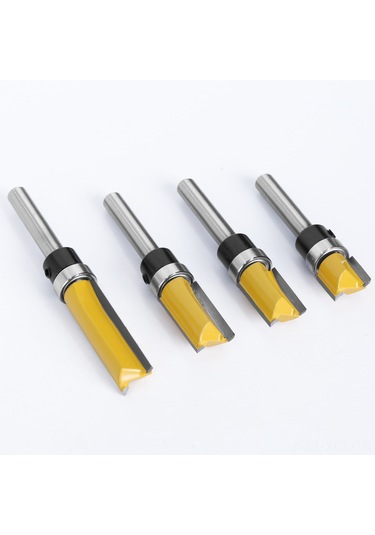 Konesam Ahşap Cnc Freze Aracı: 1/4 Uçlu İki Kenarlı Rulmanlı Taşlama Bıçağı, Uzun Konstruksiyonlu 1/4 1/2 38