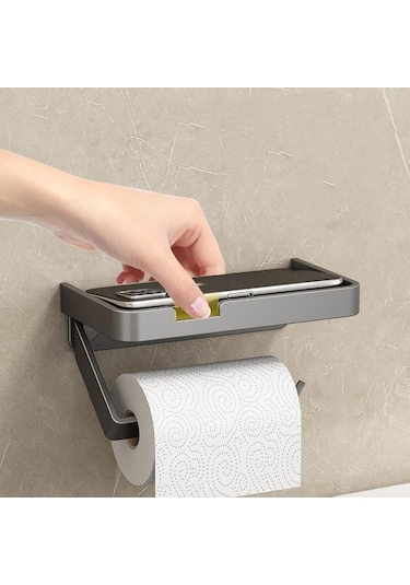 Siyah Tuvalet Kağıdı Havlulukduvara Monte Doku Tutucusudeliksiz Tuvalet Telefon Tutucusukağıt Tutucutuvalet Kağıdı Tutucusu