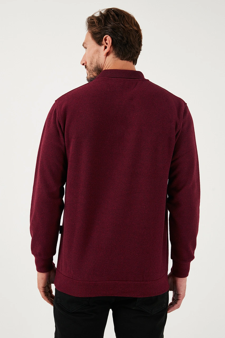 Buratti Pamuk Karışımlı Regular Fit 2'Li Paket Erkek Polo Yaka Kazak 456223S2 Antrasit-Mürdüm