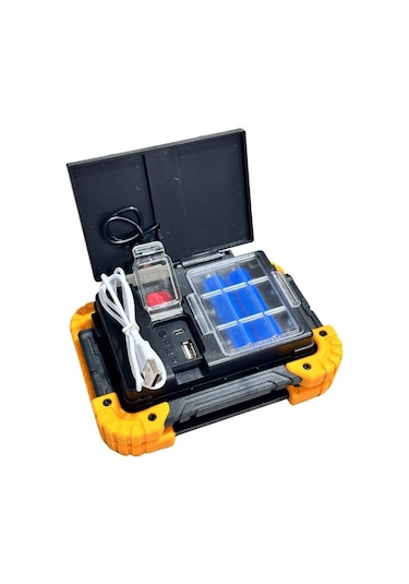 Lambada Solar 12v Cob Ledli El Projektörü Güneş Enerjili-şarjlı Usb Çıkışlı Su Geçirmez