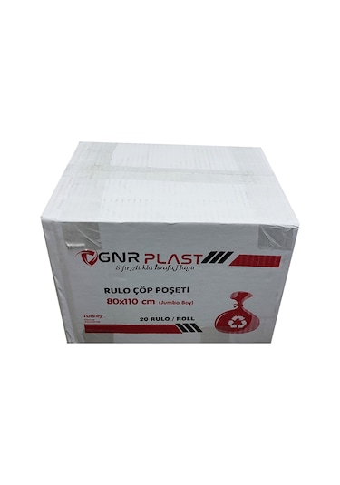 Gnr Endüstriyel Jumbo Çöp Torbası Poşeti Siyah 20 x 10'lu 80 x 110 CM