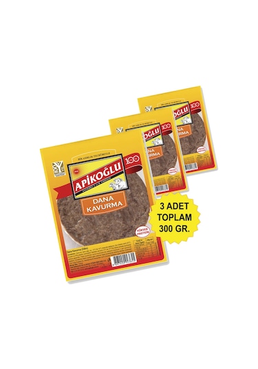 Yuvarlak Dilimli Dana Kavurma 100 Gr. Üçlü Paket Toplam 300 Gr.