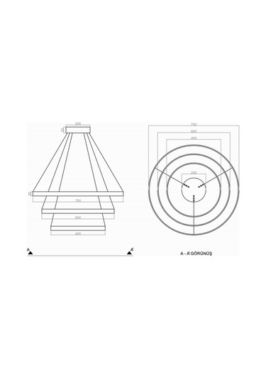 Tra30001 Eco Ø75 Cm Led Avize Sarkıt Larga