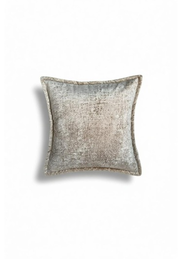 Kırlent İthal Kadife Kumaş 3'lü Set - Yumuşak Dokulu Dekoratif Özel Tasarım Kırlent Kılıfı Krem