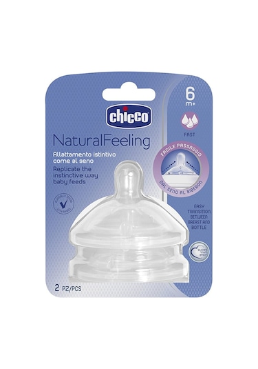 Natural Feeling Silikon Biberon Emziği 2li 6 Ay+ Orta Akış 3 Adet