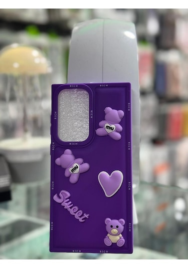 Samsung Uyumlu S23 Ultra Kabarık Ayıcık Desenli