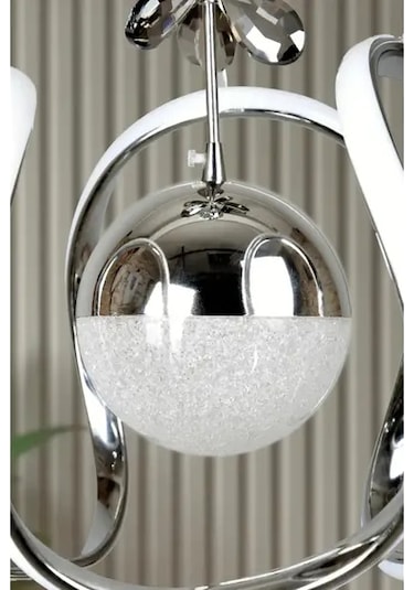 Oldfriend Krom Kaplama 3 Renk Led Metal Sarkıt Avize Salon Mutfak Yatak Odası Modern Krom